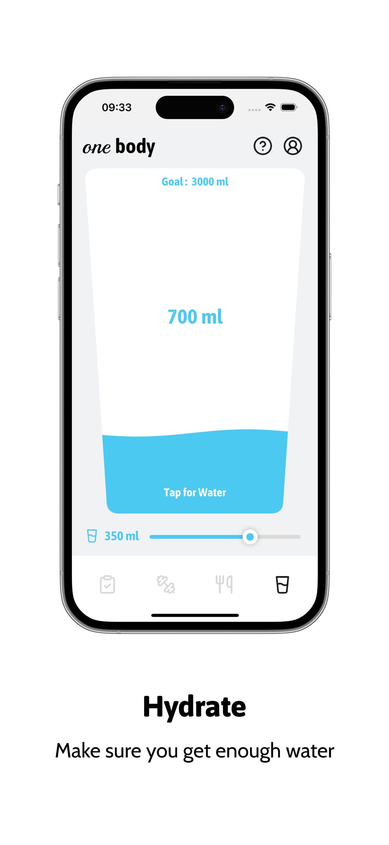 One Body hydration tracking